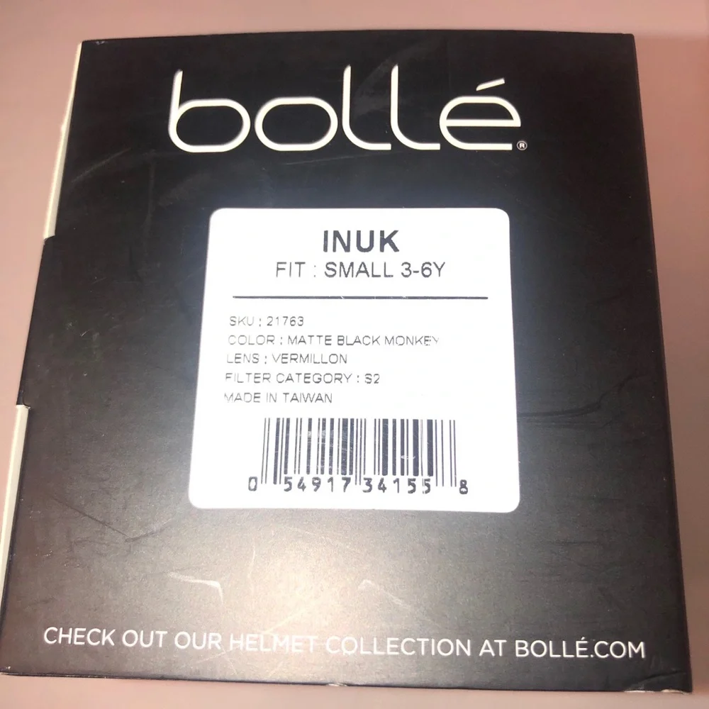 Bolle NWT Kid Goggles Youth Small 3-6y Matte Black,Vermillon Lens, Monkey Band